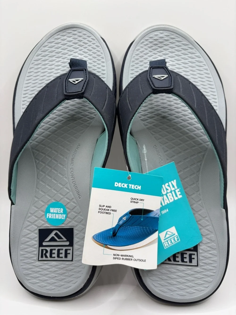 Reef Deckhand Sandals Men’s Size 8 Navy Water Friendly Arch Support NWT
